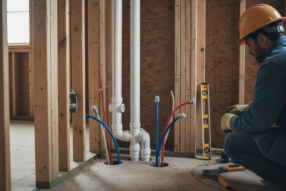 Drain and supply rough-in during Leak Detection in Caneyville